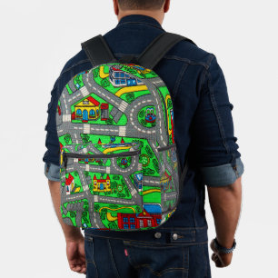 Sac À Dos Imprimé nostalgie des années 90, Tapis de piste Voiture Ro