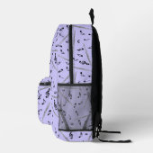 Sac À Dos Imprimé Notes de musique noire (Droite)