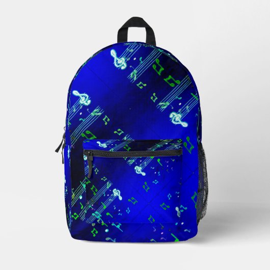 Sac À Dos Imprimé Notes musicales Bleu élégant (Recto)