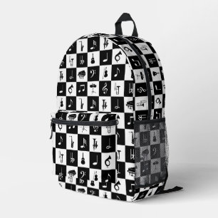 Sac À Dos Imprimé Notes musicales et instruments sur le carré
