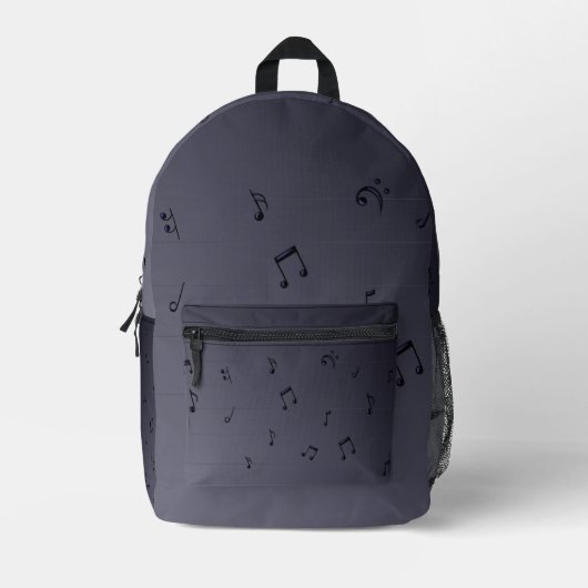 Sac À Dos Imprimé Notes musicales Ombre foncé (Recto)