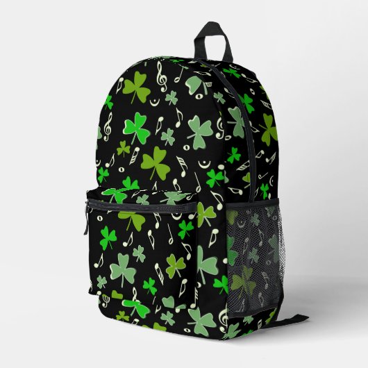 Sac À Dos Imprimé Notes musicales shamrocks (Coin arrière droit)