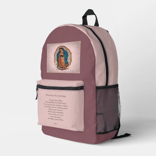 Sac À Dos Imprimé Notre-Dame de Guadalupe 1531 avec prière (Coin arrière droit)