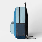 Sac À Dos Imprimé Nuances simples de bandes verticales bleues Monogr (Droite)