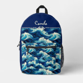 Sac À Dos Imprimé Océan bleu saphir (Recto)