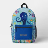 Sac À Dos Imprimé Océan Thème Octopus Imprimer Monogramme moderne (Recto)
