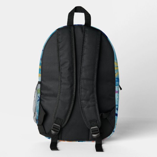 Sac À Dos Imprimé Océan Thème Octopus Imprimer Monogramme moderne (Verso)