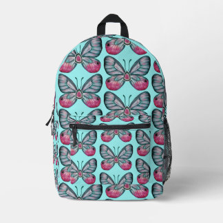 Sac À Dos Imprimé Octobre Turquoise Verre Papillon Motif Design