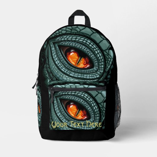 Sac À Dos Imprimé Œil de prédateur reptile primal (Recto)