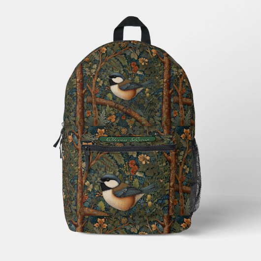 Sac À Dos Imprimé Oiseau élégant rétro de la forêt (Recto)