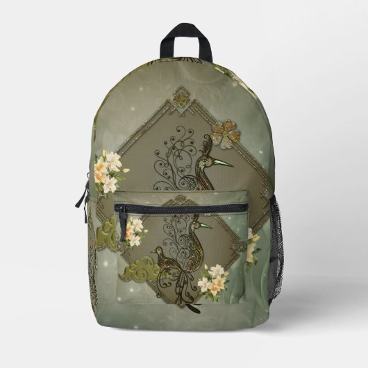 Sac À Dos Imprimé Oiseaux d'imaginaire uniques et élégants (Recto)