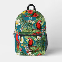 Oiseaux tropicaux et fleurs Nom du monogramme pers