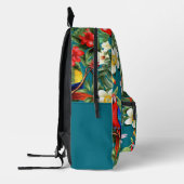 Sac À Dos Imprimé Oiseaux tropicaux et fleurs Nom du monogramme pers (Gauche)