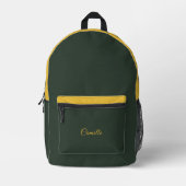 Sac À Dos Imprimé Or à deux tons et vert forêt (Recto)
