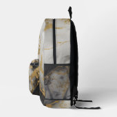 Sac À Dos Imprimé Or, noir et Marbre blanc | (Droite)
