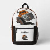 Sac À Dos Imprimé Orange Black Boys' Monster Nom du camion (Recto)