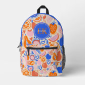 Sac À Dos Imprimé Orange Blue Monogram Fruits Légumes (Recto)