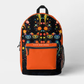 Sac À Dos Imprimé Orange Caturday (Recto)