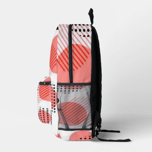 Sac À Dos Imprimé Orange Circles with Black Polka Dots pattern (Droite)