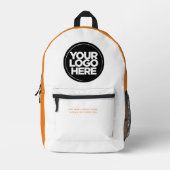 Sac À Dos Imprimé Orange | Logo et texte personnalisés (Recto)