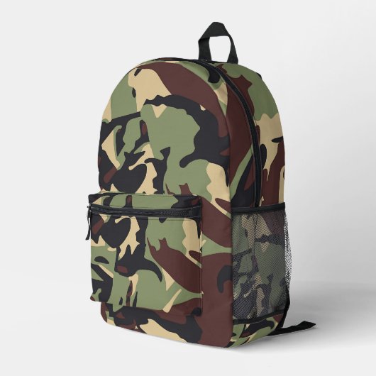 Sac À Dos Imprimé Ordinateur portable Brown Camo Vert (Coin arrière droit)