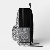 Sac À Dos Imprimé ornement ethnique motif géométrique noir et blanc (Droite)