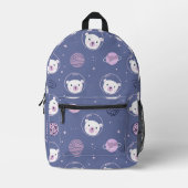 Sac À Dos Imprimé Ours spatiaux personnalisés (Recto)