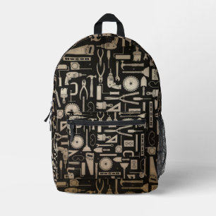 Sac À Dos Imprimé Outils d'atelier Black & Gold