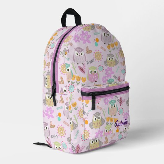 Sac À Dos Imprimé Owl Pastel Pink (Coin arrière gauche)