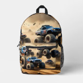Sac À Dos Imprimé Pagaille de camions monstres, (Recto)