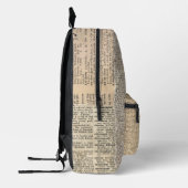 Sac À Dos Imprimé Pages de dictionnaire (Gauche)