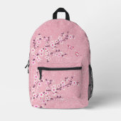 Sac À Dos Imprimé Pailleté Rose de Fleur de Cerisier (Recto)