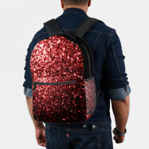 Sac À Dos Imprimé Paillettes fausses rouges et noir
