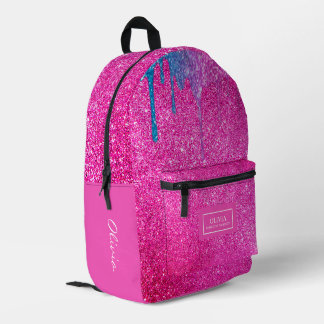 Sac À Dos Imprimé Paillettes rose vif scintillant
