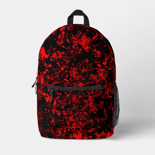 Sac À Dos Imprimé Paint Splatter-Noir & Rouge (Recto)