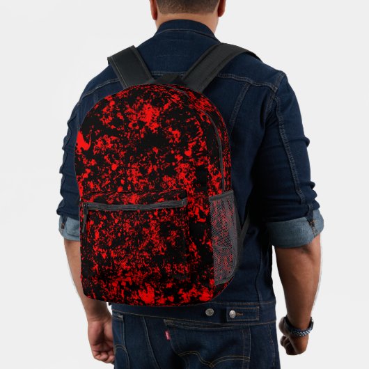 Sac À Dos Imprimé Paint Splatter-Noir & Rouge (Insitu (Modèle))