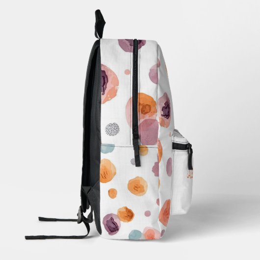 Sac À Dos Imprimé Painted Polka Dot Backpack  Personalised with text (Gauche)