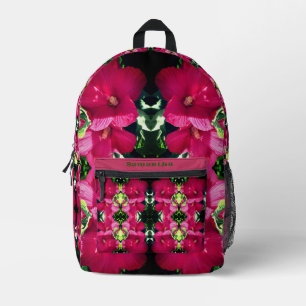 Sac À Dos Imprimé Paire de fleurs Hibiscus rouge Abstraite personnal