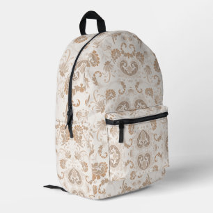 Sac À Dos Imprimé Paisley en beige esthétique moderne Tan Brown