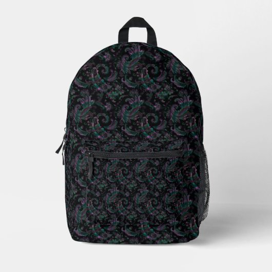 Sac À Dos Imprimé Paisley noir (Recto)