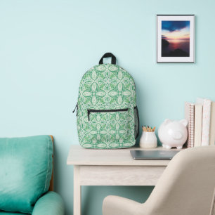 Sac À Dos Imprimé Paisley vert et blanc