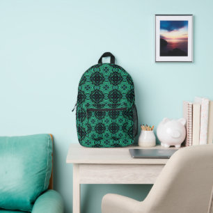 Sac À Dos Imprimé Paisley verte et noire