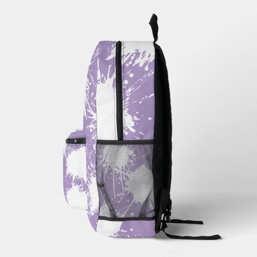 Sac À Dos Imprimé Pale violet & blanc Peinture Splatter Conception (Droite)
