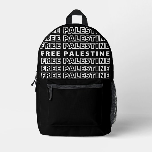 Sac À Dos Imprimé PALESTINE GRATUITE Répéter typographie de texte Co (Recto)