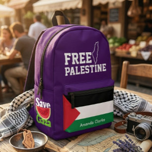 Sac À Dos Imprimé Palestine libre personnalisé   Drapeau de la Pales