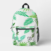 Sac À Dos Imprimé palmier d'été feuille vert motif (Recto)