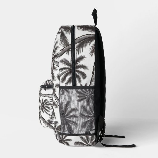 Sac À Dos Imprimé Palmiers tropicaux Motif noir et blanc (Droite)