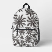 Sac À Dos Imprimé Palmiers tropicaux Motif noir et blanc (Recto)