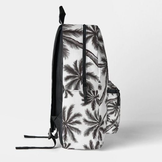 Sac À Dos Imprimé Palmiers tropicaux Motif noir et blanc (Gauche)