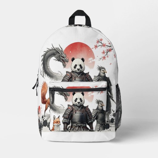 Sac À Dos Imprimé Panda Samurai & Mythical Warriors Fantasy Art (Recto)